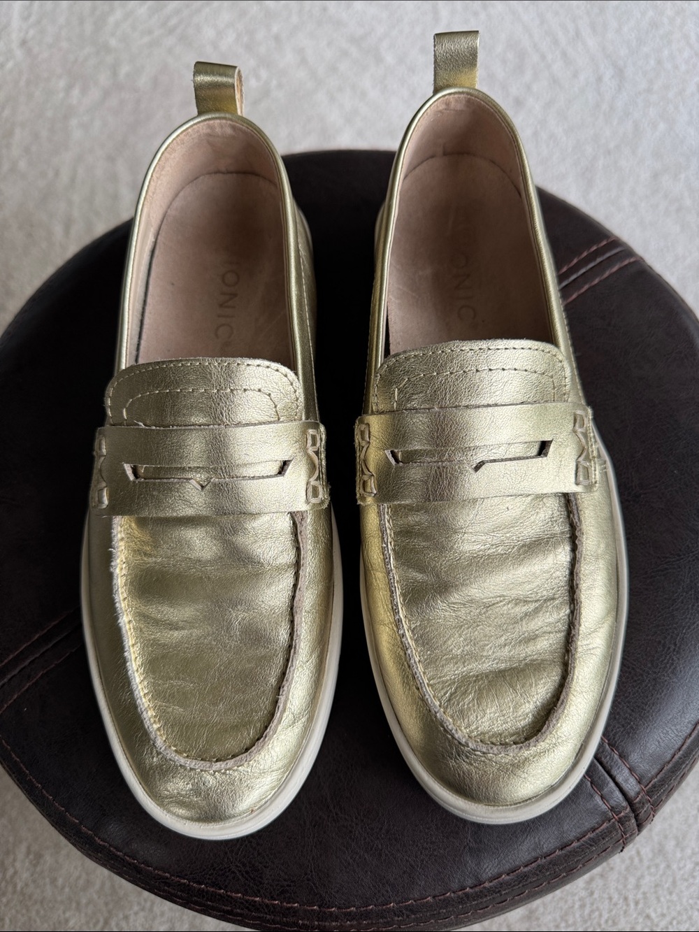 Vionic Gold Metallic Uptown Loafers